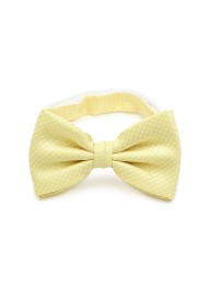 Soft Yellow Pin Dot Bow Tie