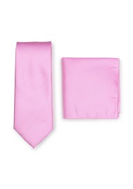 Matte Woven Tie Set in Carnation Pink