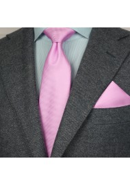 Matte Woven Tie Set in Carnation Pink Styled