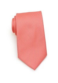 Matte Textured Tie in Neon Coral