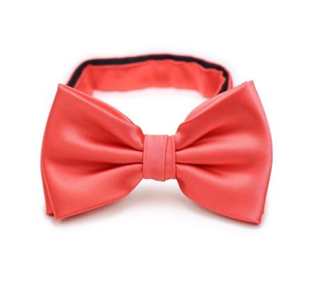 Neon Coral Red Bow Tie