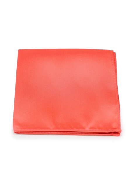 Neon Coral Red Pocket Square