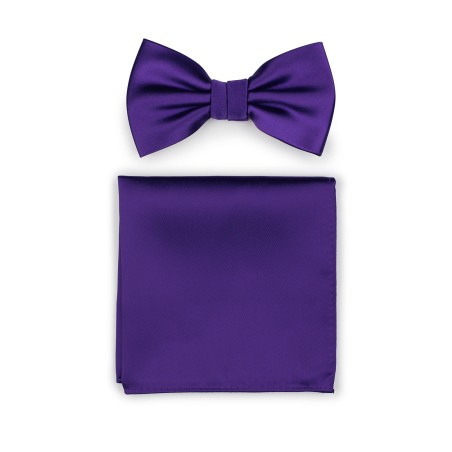 Regency Purple Bowtie and Pocket Square Set