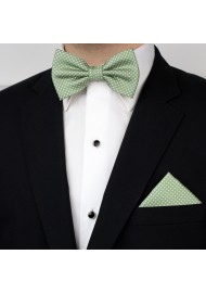 Sage Bowtie and Hanky Set with Pin Dots Styled