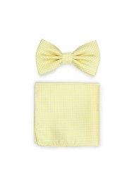 Soft Yellow Pin Dot Bow Tie Set