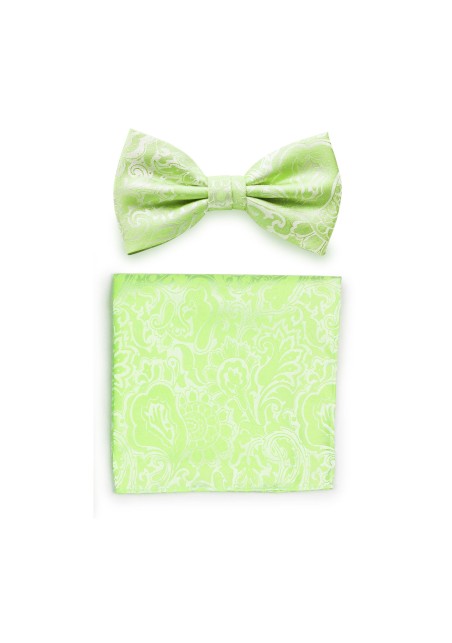 Pistachio Green BowTie and Hanky Set