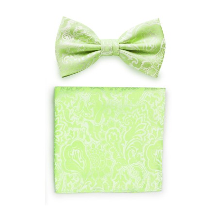 Pistachio Green BowTie and Hanky Set