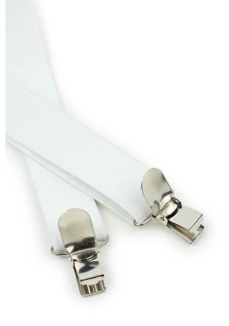 Bright White Elastic Suspenders Clips