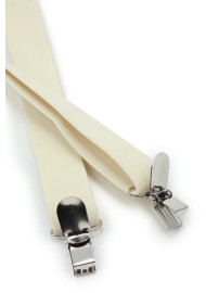 Elastic Band Suspenders in Champagne Cream Clips