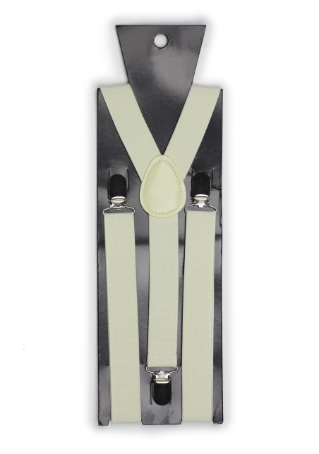 Elastic Band Suspenders in Champagne Cream Packaging