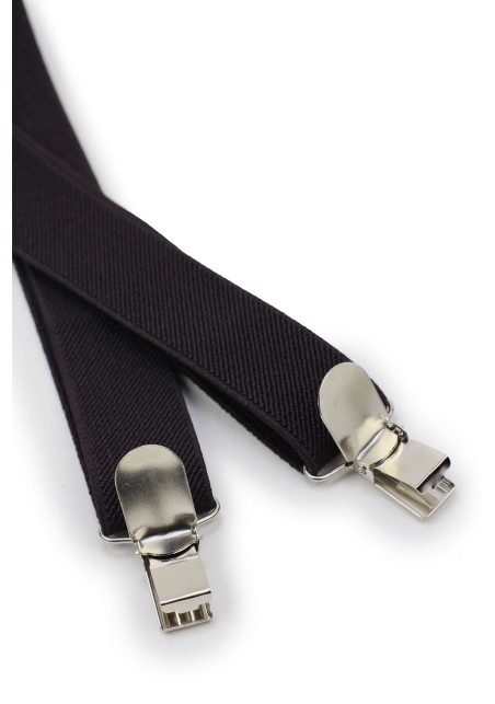 Elastic Mens Suspenders in Brown Clips