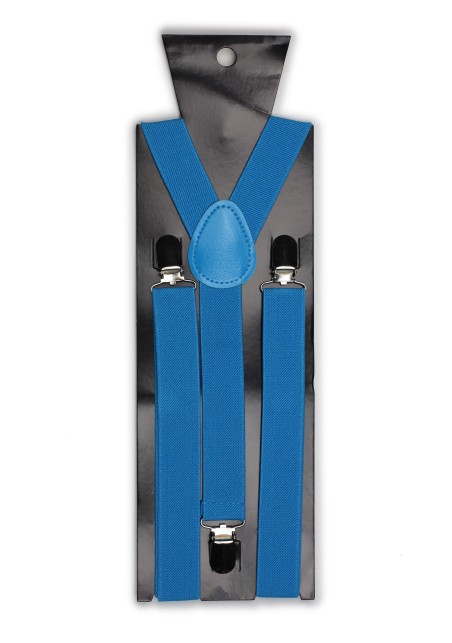 Mens Suspenders in Cyan Blue Packaging
