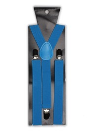 Mens Suspenders in Cyan Blue Packaging