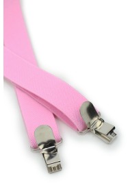 Bright Pink Mens Suspenders Clips