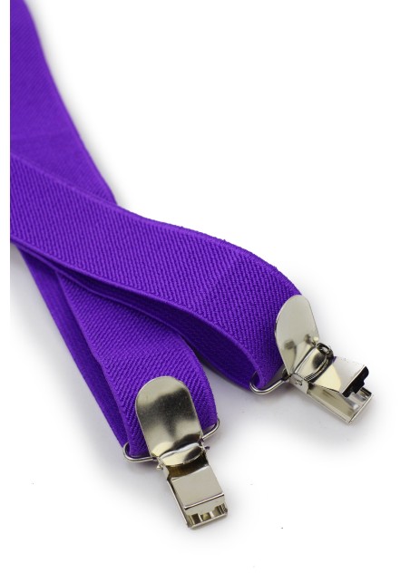 Mens Suspenders in Freesia Purple Clips