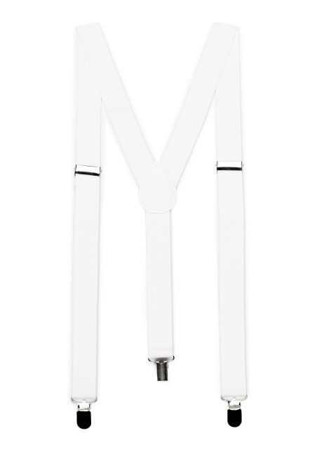 Bright White Elastic Suspenders