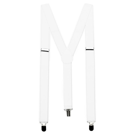 Bright White Elastic Suspenders