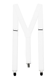 Bright White Elastic Suspenders