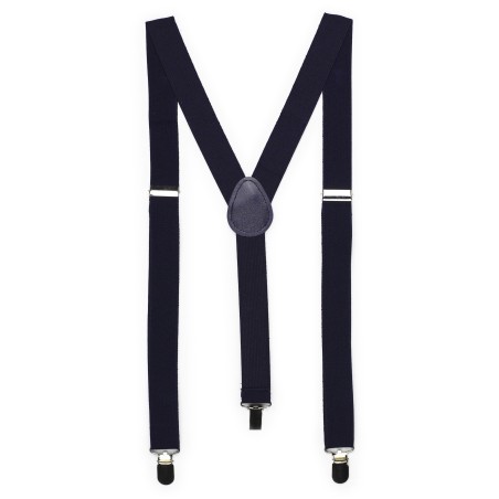 Elastic Band Suspenders in Classic Navy