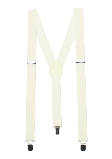 Elastic Band Suspenders in Champagne Cream