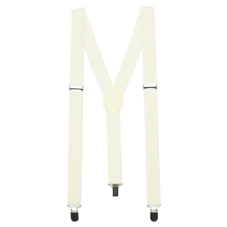 Elastic Band Suspenders in Champagne Cream