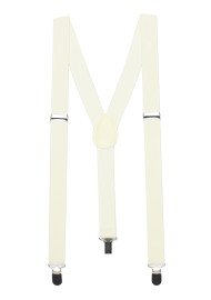 Elastic Band Suspenders in Champagne Cream