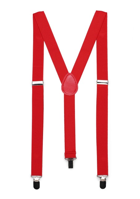 Mens Suspenders in Bright Red