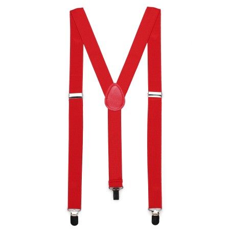 Mens Suspenders in Bright Red