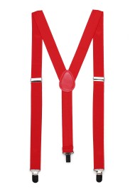 Mens Suspenders in Bright Red