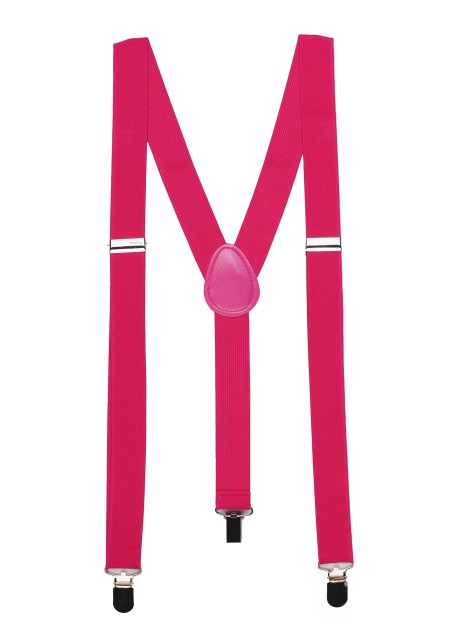 Magenta Pink Elastic Band Suspenders