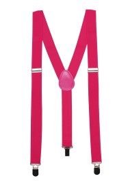 Magenta Pink Elastic Band Suspenders