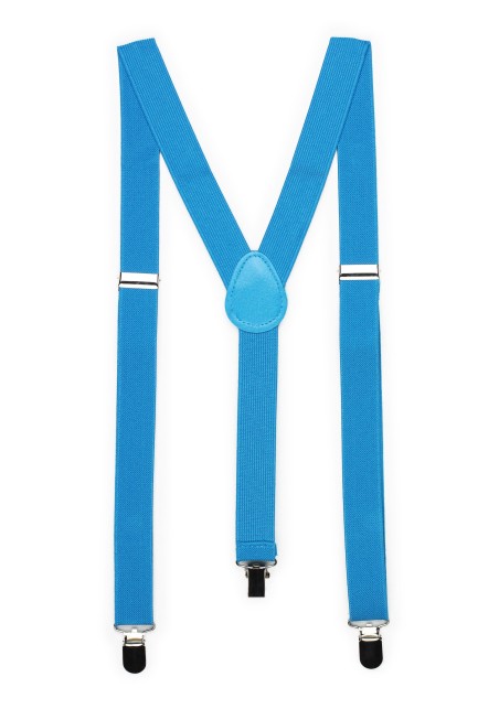 Mens Suspenders in Cyan Blue