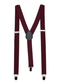 Burgundy Red Elastic Band Suspenders