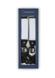 Elegant White Elastic Band Suspenders in Box