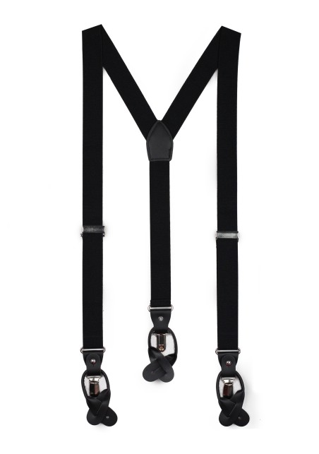 Black Herringbone Mens Suspender