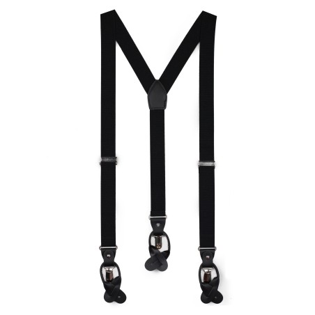 Black Herringbone Mens Suspender