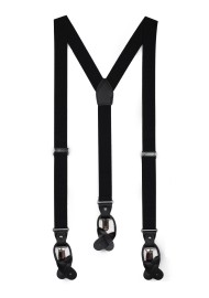 Black Herringbone Mens Suspender