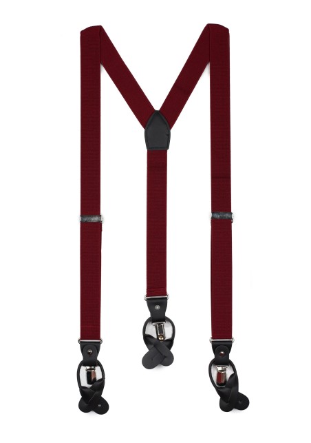 Wine Red Mens Herringbone Suspender