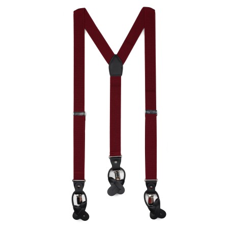 Wine Red Mens Herringbone Suspender
