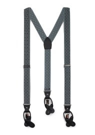 check plaid gray elastic suspenders