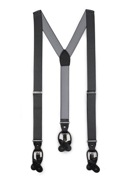 houndstooth check mens suspender in dark gray