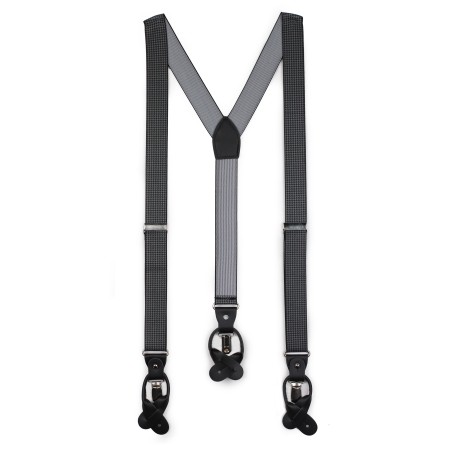 houndstooth check mens suspender in dark gray