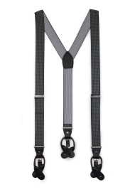 houndstooth check mens suspender in dark gray