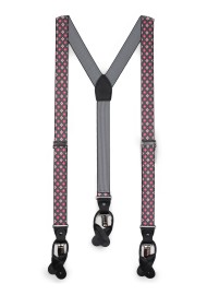 pink gray floral mens suspenders