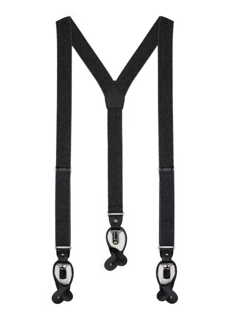 smoke charcoal gray elastic band suspenders