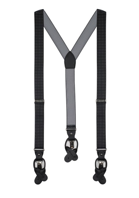 diamond dit mens suspenders in black
