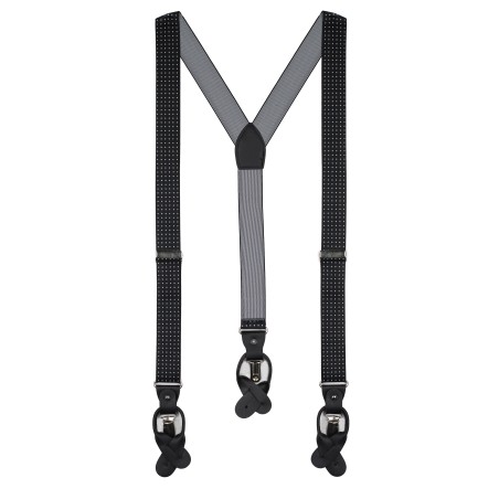 diamond dit mens suspenders in black