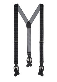 diamond dit mens suspenders in black