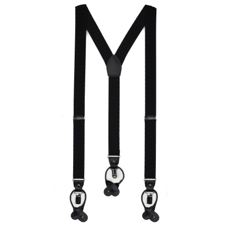 Houndstooth Weave Suspenders in Black