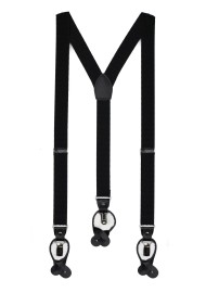 Houndstooth Weave Suspenders in Black